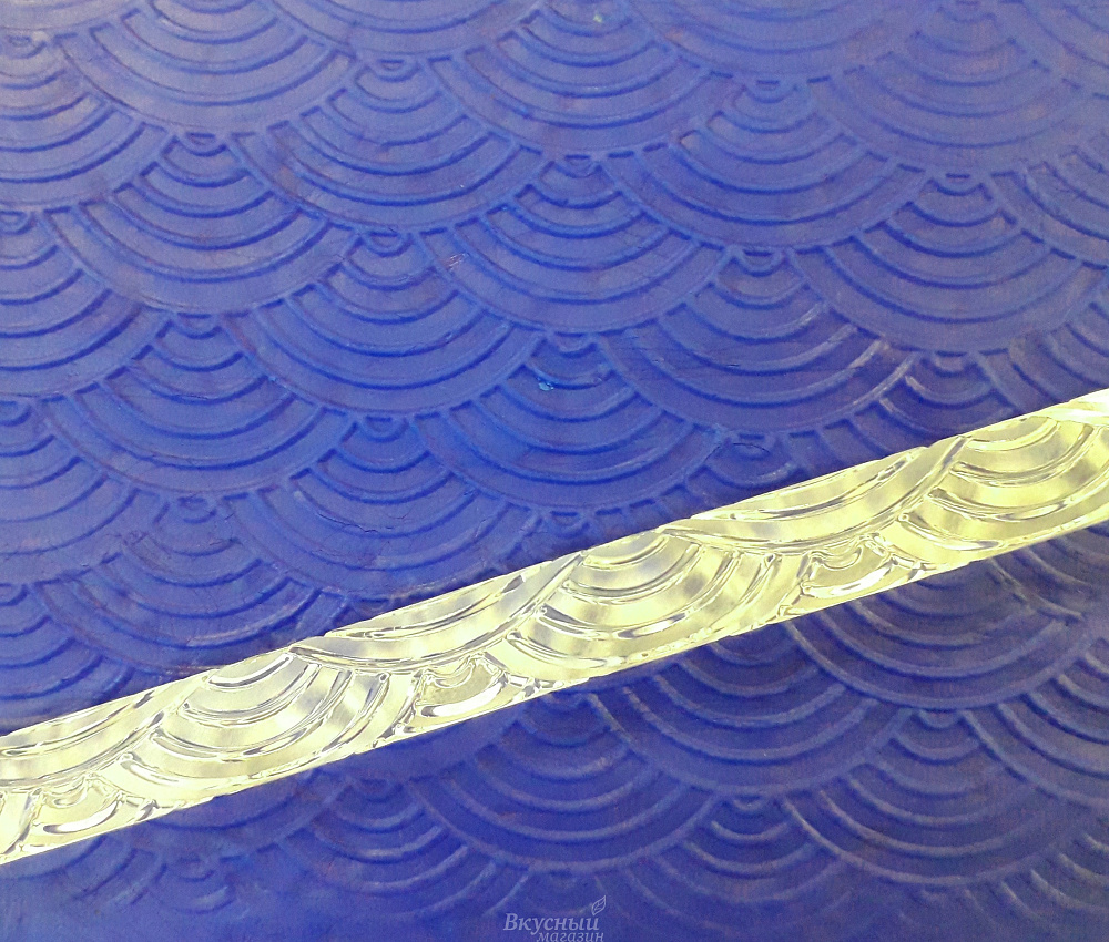 Фото скалка для мастики/марципана акриловая текстурная оборки mqdo83s