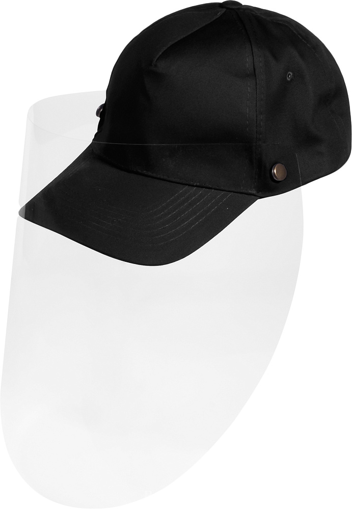 Фото кепка черная со съемным защитным экраном для лица
