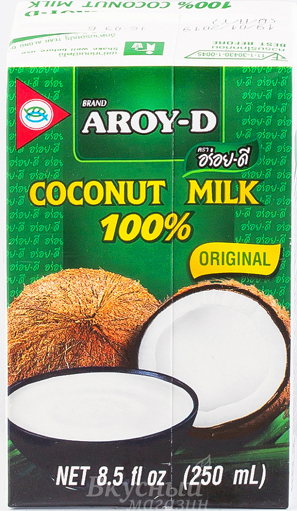 Фото кокосовое молоко 17-19% aroy-d, 250 мл.