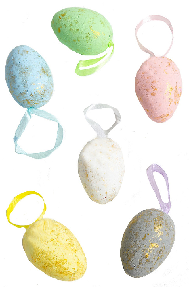 Фото украшение пасхальное подвески яйцо разноцветное набор 6 шт. №2 sadaf
