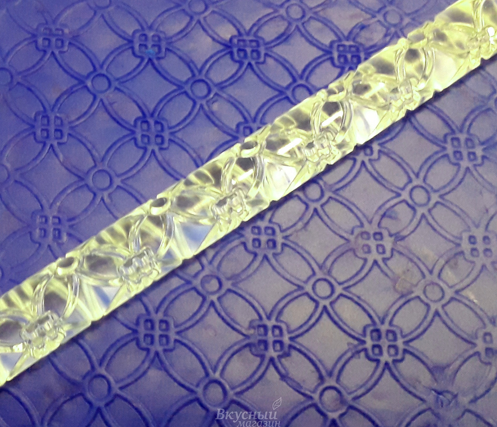 Фото скалка для мастики/марципана акриловая текстурная цветочная mqd009