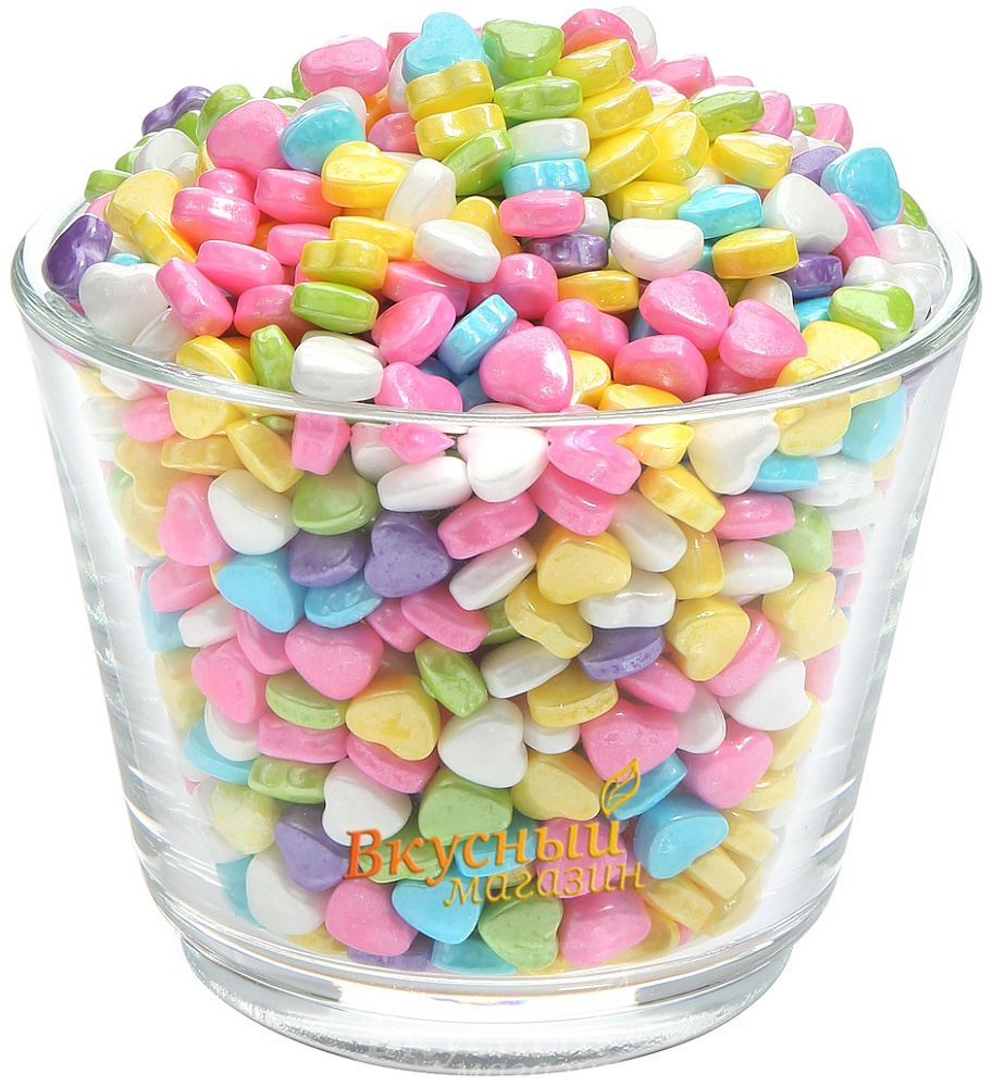 Фото декор сердечки разноцветные sweet bear, 50 гр.