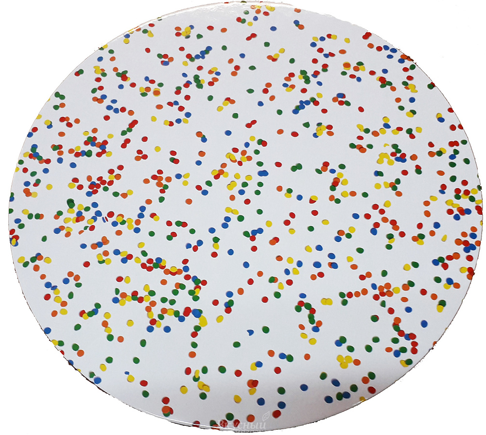 Фото подложка под торт усиленная 30 см. конфетти/белая, 3 мм. weifang hongbo