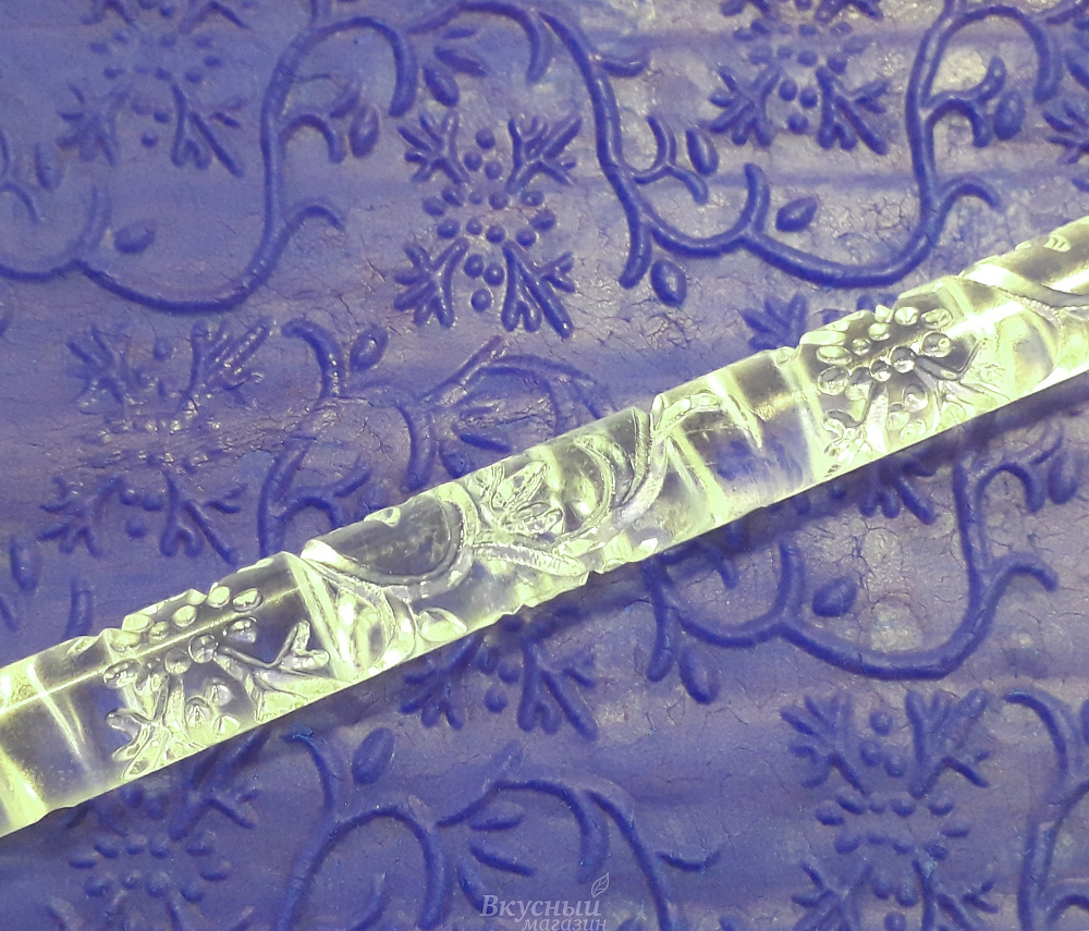 Фото скалка для мастики/марципана акриловая текстурная цветы mj 450