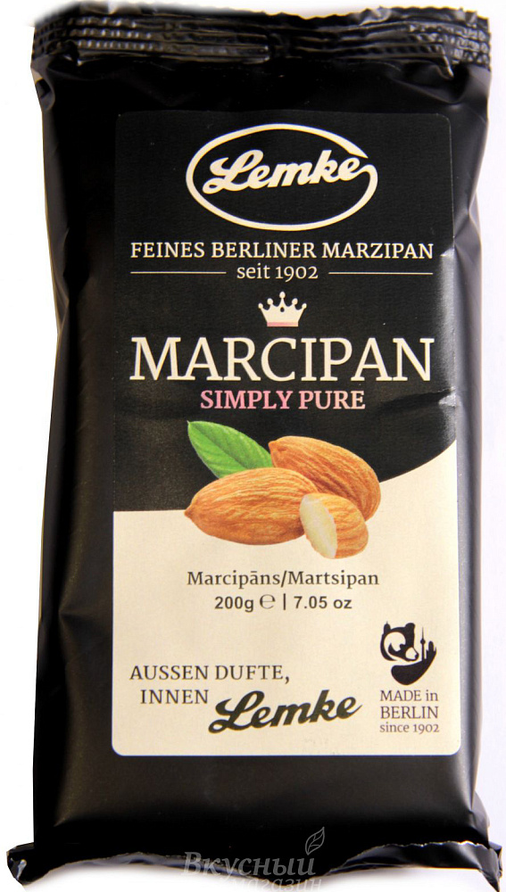 Фото марципан масса миндальная 54% marzipan lemke, 200 гр.
